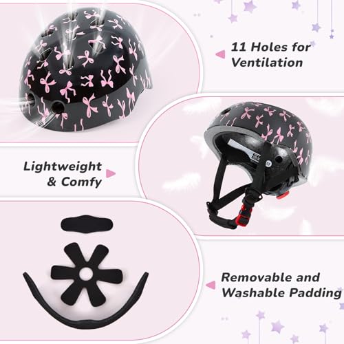 Image of Kids Bike Helmet for Girls 3-5 /5-8 /8-14, Adjustable Helmet with DIY Cat Ears, Cute Toddler Youth Helmets for Skateboard Scooter Cycling Roller Skating