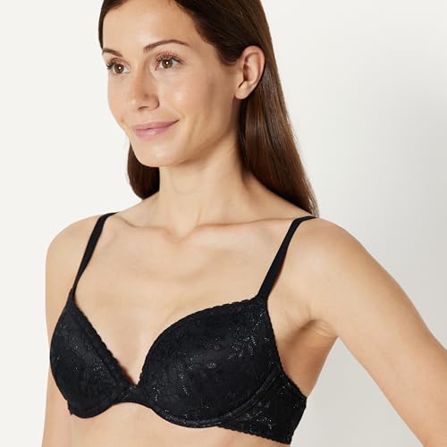 Image of Amazon Essentials Women's Padded Underwire Lace Push-Up Bra, Pack of 2