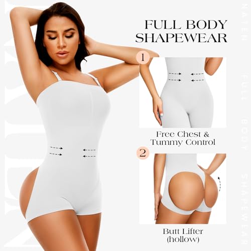 Image of Strapless Shapewear for Women Tummy Control Seamless Jumpsuit Shapewear | Bodysuit Butt Lifter Thigh Slimmer Body Shaper Seamless Under Dresses