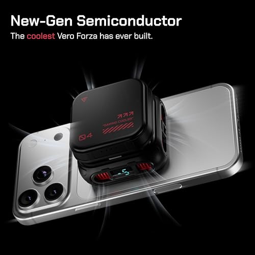 Image of Vero Forza Arctic Pro V4 Wireless Mobile Cooler | 2000mAh Detachable Battery | Wired & Wireless Cooling | Cools to -13C | AI + 3 Gear Modes | LED Display | BGMI PUBG CODM Freefire | iPhone & Android.