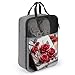 Roses on Wooden Board Shoe Bags for Travel Water-Resistant Shoes Pouch with Handle Fashion Shoe Organizer with Zipper Closure Portable Sneaker Carrier for Men & Women Daily Use