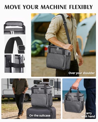 Image of JISHAHS Travel Carrying Bag for Keurig K-Mini Mate Coffee Maker, Single Serve Coffee Brewer Portable Storage Bag with 3-Way Carry, Padded Multi-Pocket Storage Accessories