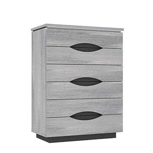 Home Heavenly® - Sinfonier 6 cajones Saturn. Cajonera Alta Armario Dormitorio. con Luces Led. (Roble Nordic)