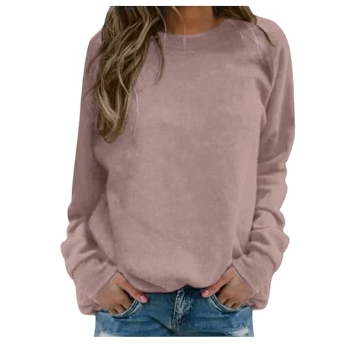T-shirt manches longues col rond pour femme style streetwear oversize marron café xxl
