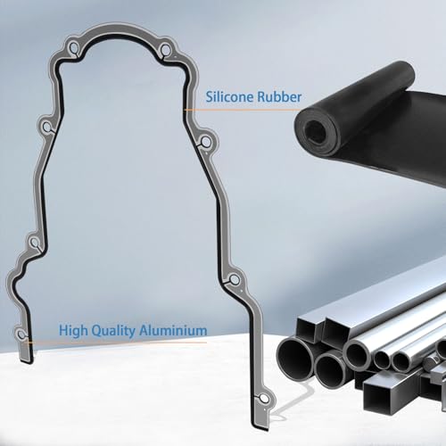 Image of Engine Timing Cover Gasket Set Compatible with Chevy Silverado, Tahoe, GMC Sierra, Suburban, Yukon, Savana, Cadillac Escalade with GM LS LS1 LS2 LS3 4.8L 5.3L 5.7L 6.0L 6.2L engines，Replace#: 12633904