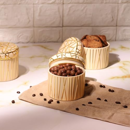 Image of SELVEL Airtight Storage Containers | BPA-Free, Food-Grade, Unbreakable Polypropylene | Multipurpose for Kitchen & Pantry | Space-Saving & Durable - Set of 3 (450ML Each) (Timeless Ivory)