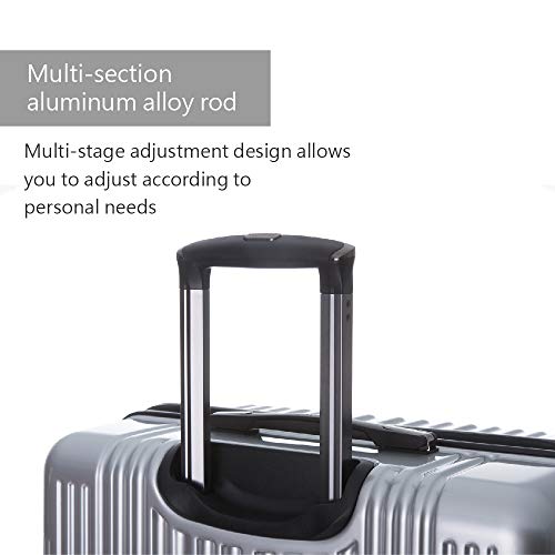 TSA Lock ABS+PC Hardside Luggages with Spinner Wheels, hard shell Lightweight Carry on. German Design travel suitcase (Beige Flower, 22)3