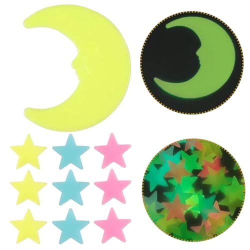 VICASKY 202 adhesivos luminosos de estrellas y luna PVC miniatura 7