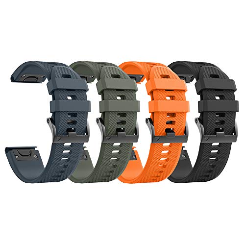 Image of NotoCity Compatible Fenix 5X Watch Bands 26mm Silicon Watch Strap for Fenix 5X /Fenix 5X Plus /Fenix 6X /Fenix 6X Pro /Fenix 3 /Fenix 3 HR /Descent MK1 /D2 Delta PX /D2 Charlie for Men Women
