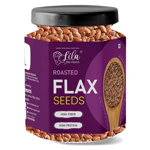 Image of LILA DRY FRUITS Roasted Flax Seeds 100 Grams | Crunchy Healthy Seed for Daily Use Premium Roasted Alsi Seeds for Salads Smoothies Baking & Snacking Perfect for Gifting
