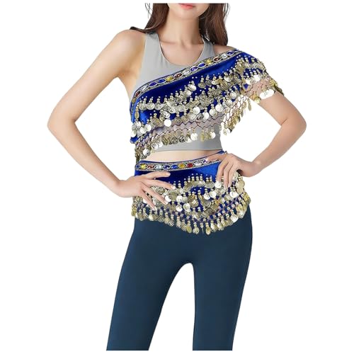 Tenue performance scène danse orientale ensemble bleu tribal