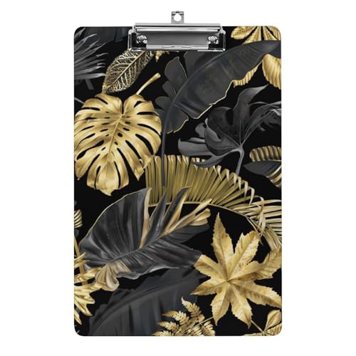 Planchette à pince A4 motif tropical doré pour organiser vos projets créatifs