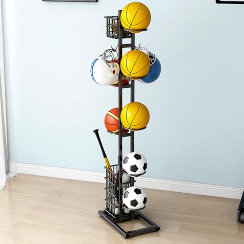 Support de rangement sportifs avec panier pour ballons de basket et foot - 4