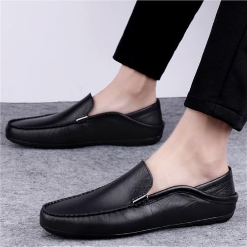 Men's Loafers Shoes Round Toe Leather Comfortable Flexible Resistant Party Wedding Slip On2