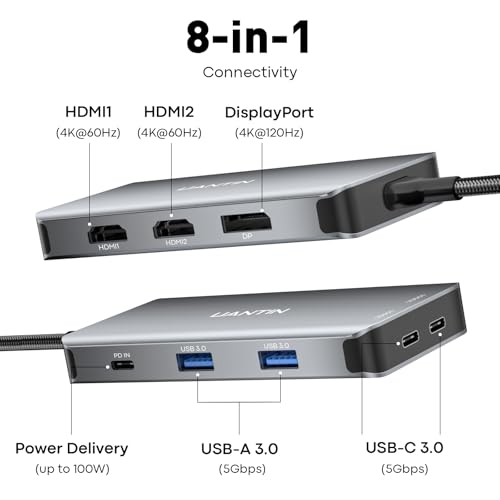 Estación de acoplamiento 3 monitores que soluciona la falta de puertos USB C 2