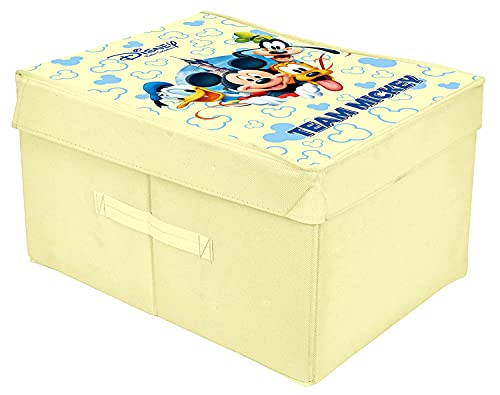 Image of Kuber Industries Disney Team Mickey Printed Multipurposes Non-Woven Flodable Storage Box /Oragnizer (Cream)-HS43KUBMART26574