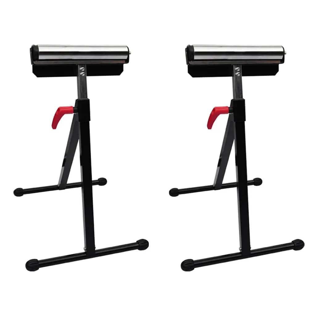 Set di 2 cavalletti regolabili in altezza, base in acciaio, 60 kg