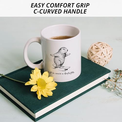 Taza de cerámica con capacidad de 11 onzas y diseño moderno miniatura 6