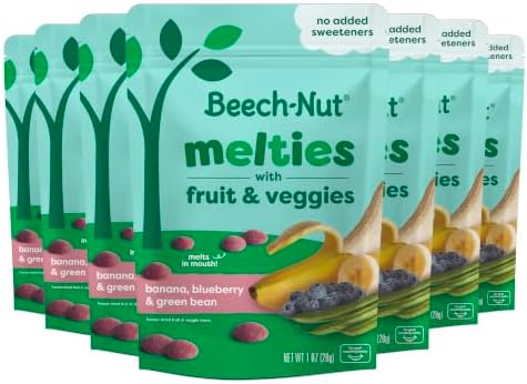 Beech-Nut Melties, Banana Blueberry Green Bean Snack Melts, 7 Bags | Baby Sna...
