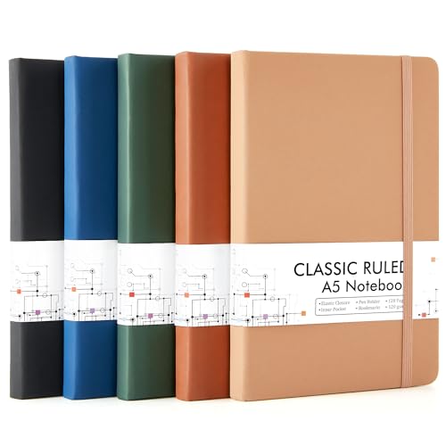 Cuadernos A5 de tapa dura y bolígrafos para tus apuntes diarios de oficina