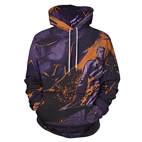 ZHANGXM All-Print Pullover Halloween Michael Myers 3D Printing Hoodie Sweatshirts Adult Men And Womens Casual Streetwear