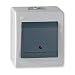 Produktbild ALING-CONEL Ein/Aus Aufputz Schalter mit Glimmlampe (Wippschalter) 10AX/250V~ / IP 44 - Grau