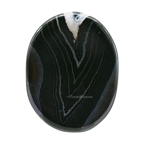Image of Certified Black Onyx Crystal Thumb Worry Pebbles Stones for Stress Relief