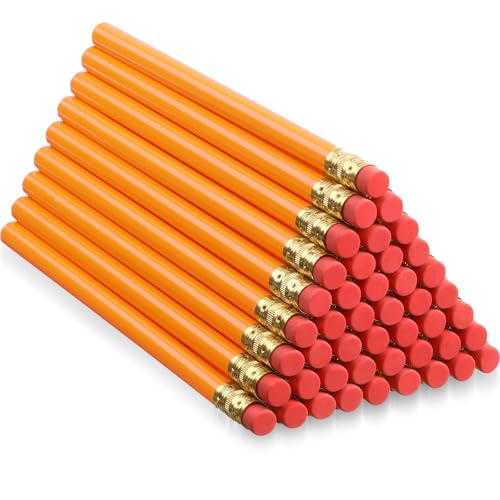 Fainne 48 Pcs Jumbo Pencil, Wooden Pencil with Black Core for Carpenters Construction Workers Woodworkers Framers Beginners Students Teachers DIY Project(Orange,Round)