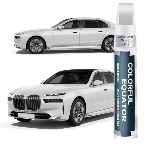 Mineral White Metallic(A96) Touch Up Paint for BMW, Car Paint Pen Scratch Repair Two-In-One Touch Up Paint, Premium Car Scratch Remover for Deep Scratches