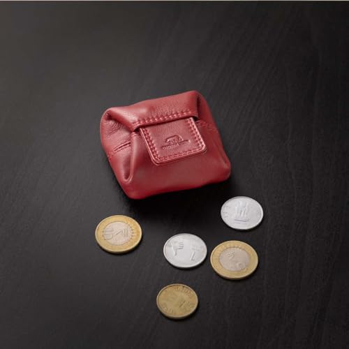 Image of BROWN BEAR Small Envelope Coin Purse with Snap Fastner, Stylish Coin Pouch for Men and Women, Small Coin Purse - Red