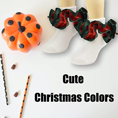 8 Pairs 3D Three-dimensional Big Ruffled Lace Cotton Socks, Frilly Dress Princess Socks for Little Girls 0-10 Years3