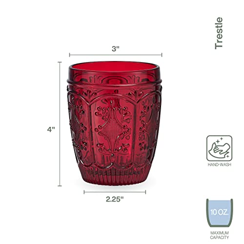 Fitz and Floyd Trestle Rocks Double Old Fashioned, Set of 4, Red by Fitz & Floyd - Image 3