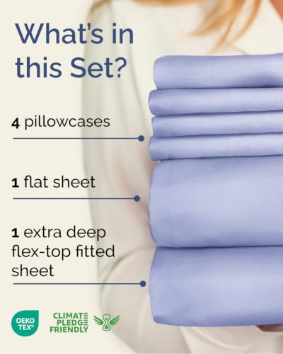 Image of Flex Top Split Head King 6 Piece Sheet Set - Soft & Cooling - Lavender Pink