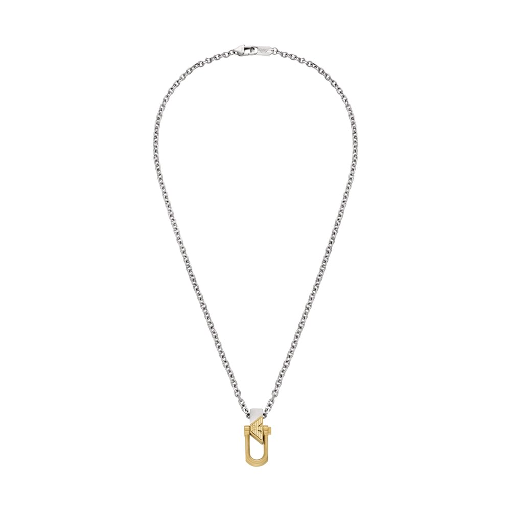 Emporio Armani Multicolored Two-Tone Stainless Steel Pendant Necklace