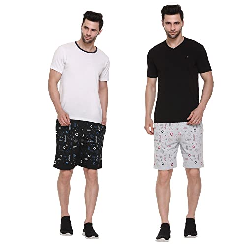 Image of Men's Cotton Sports Shorts with Zipper Pocket (Pack of 2)