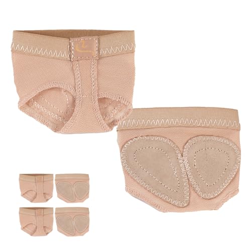 Caplancy Dance Foot Undies Thong 2 Pairs Half Sole Undies Shoes Lyrical Dance Paws Pads Ballet Belly Contemporary Dance Shoes for Women Girls Toast LA