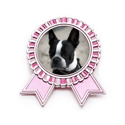 Broche rose en forme de bulldog en métal taille M, le bijou d'amour pour votre animal