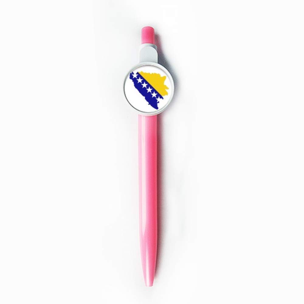 Stylo à bille rétractable drapeau Bosnie-Herzégovine bleu pour écritures