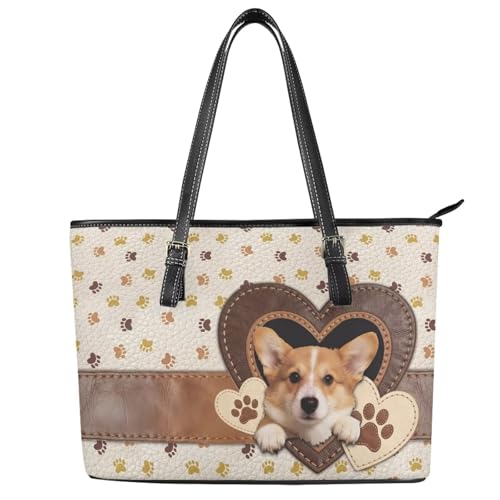 Bolso tote para mujer de GIFTPUZZ, bolso de hombro de cuero grande con correa ajustable y cierre de cremallera, impermeable