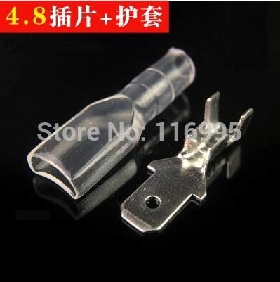 Davitu 100sets 4.8 male plug spring terminal + sheath/copper/plug connector male head/cold fast terminal