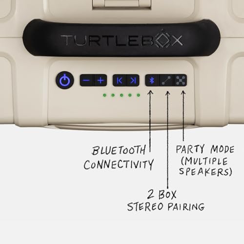 Image of Turtlebox Grande: Loud! Outdoor Portable Bluetooth 5.4 Speaker: Rugged, Waterproof, Ultra-Portable (Plays to 126db, Deep Bass, Shockproof), Unlimited Pairing for Full Stereo Experience, Tan