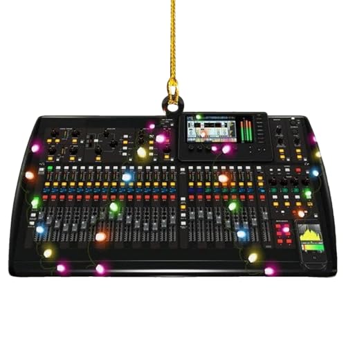 DJ Christmas Decoration - Stylish Acrylic DJ Music Decoration - Audio Mixer for Christmas Tree Decoration, for DJ Lovers and DJ Fans, Retro Mirror