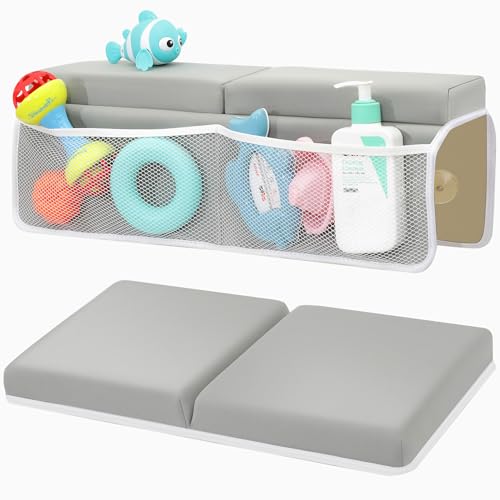 Image of TOUA Comfortable Soft Baby Support Bathtub Kneeler Mat Knee Saver Cushion and Bathroom Elbow Rest Pad Set