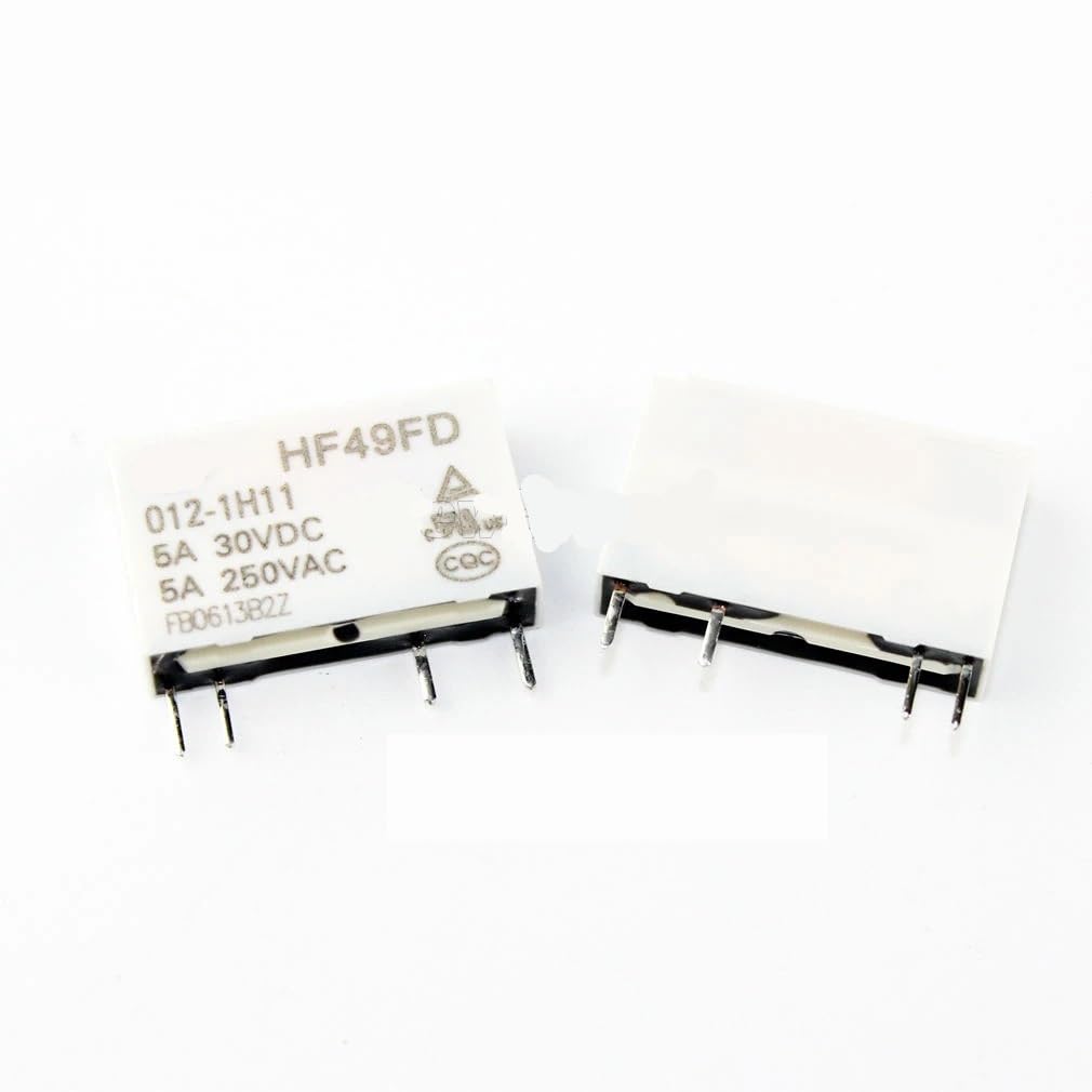Relay HF49FD 005-1H11 005-1H12 005-1H11T 012-1H11 024-1H11/1H12/1H11T/1H12T 5A 5/12/24V 4-Pin 2Pcs(HF49FD-005-1H12)