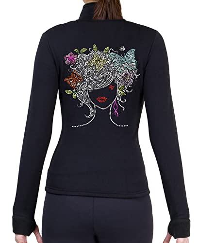 NY2 SPORTSWEAR Figure Skating Polartec Polar Fleece Jacket with Rhinestones JR266 - Adult Sizes - (Adult Large)