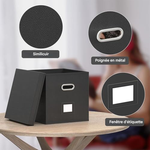 Support empilable avec couvercle pour ranger les disques dans le salon