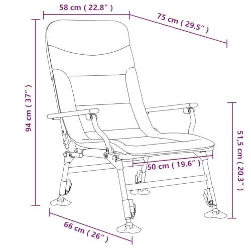 Chaise de pêche en acier robuste avec assise rembourrée premium
