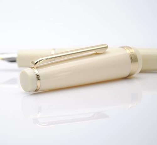 Miniatura 8 de JINHAO 82 - Pluma estilográfica con clip dorado (punta F 0.020 in, blanco marfil)