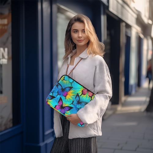 Funda para portátil Butterfly azul y púrpura 13-14 pulgadas miniatura 7