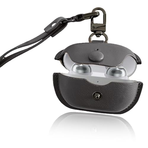 For Technics EAH-AZ100 ケース カバー Mosasa Technics EAH-AZ100 保護ケース 上質レザー 充電便利 全面保護 紛失防止 滑り止め 軽量 キズ防止 スリム 薄型 旅行 耐衝撃 防塵-ブラック